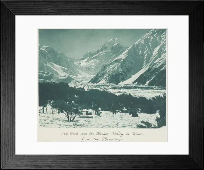 Framed Print : Mt Cook and the Hooker Valley in winter, from the Hermitage, 1920s. Creator: Harry Moult Framed Print : Mt Cook and the Hooker Valley in winter, from the Hermitage, 1920s. Creator: Harry Moult