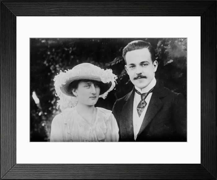 Framed Print : Ex-King Manuel & bride, Manuel of Portugal, between c1910 and c1915. Creator: Bain News Service Framed Print : Ex-King Manuel & bride, Manuel of Portugal, between c1910 and c1915. Creator: Bain News Service