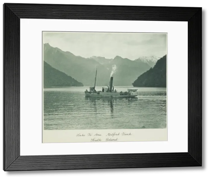 Framed Print : Lake Te Anau, Milford track, South Island. From the album: Record Pictures of New Zealand, 1920s. Creator: Harry Moult Framed Print : Lake Te Anau, Milford track, South Island. From the album: Record Pictures of New Zealand, 1920s. Creator: Harry Moult