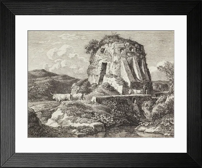 Framed Print : Ancient tomb in Via Nomentana, 1792. Creator: Johann Christian Reinhart Framed Print : Ancient tomb in Via Nomentana, 1792. Creator: Johann Christian Reinhart