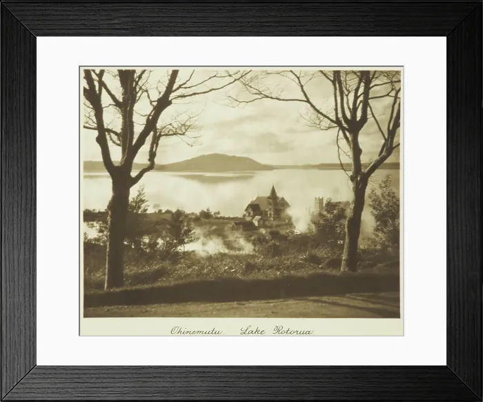 Framed Print : Ohinemutu, Lake Rotorua. From the album: Camera Pictures of New Zealand, 1920s. Creator: Harry Moult