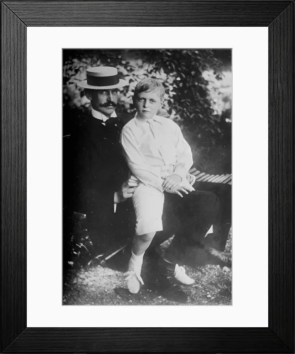 Framed Print : King of Norway and Prince Olaf, between c1910 and c1915. Creator: Bain News Service Framed Print : King of Norway and Prince Olaf, between c1910 and c1915. Creator: Bain News Service
