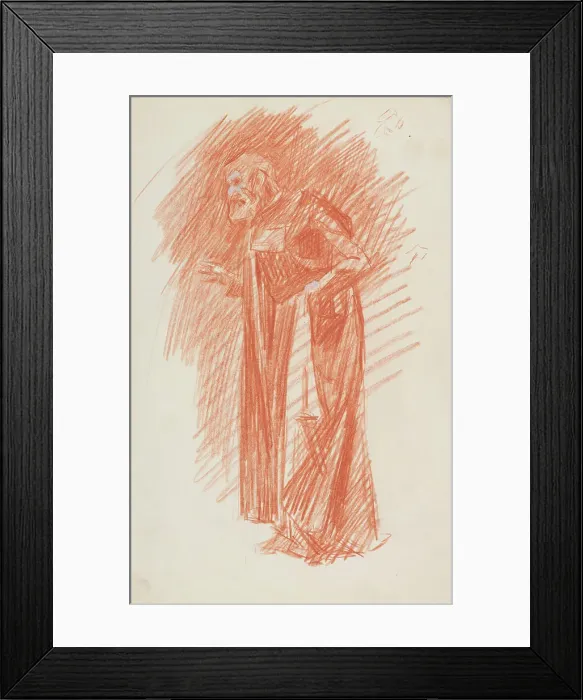 Framed Print : Untitled [Study of a standing monk], c.1980. Creator: Karl Sim