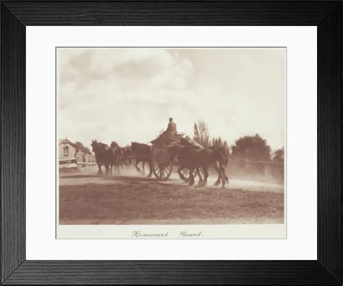 Framed Print : Homeward bound. From the album: Camera Pictures of New Zealand, 1920s. Creator: Harry Moult Framed Print : Homeward bound. From the album: Camera Pictures of New Zealand, 1920s. Creator: Harry Moult