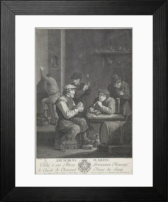 Framed Print : Amusemens Flamans (Flemish Amusements), c.1750-1770. Creator: Louis-Simon Lempereur Framed Print : Amusemens Flamans (Flemish Amusements), c.1750-1770. Creator: Louis-Simon Lempereur