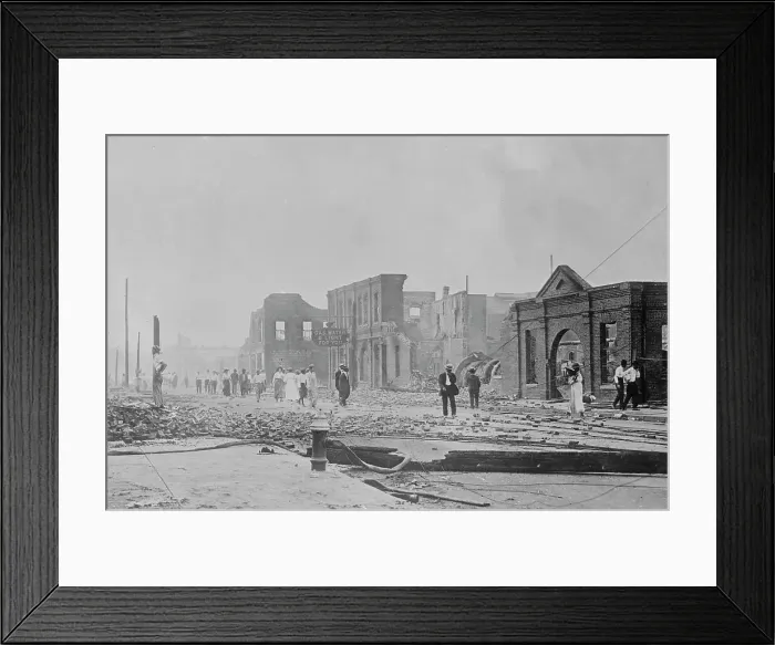 Framed Print : Hot Springs (Ark.), fire Sept, 1913 - wreck of gas plant, 1913. Creator: Bain News Service Framed Print : Hot Springs (Ark.), fire Sept, 1913 - wreck of gas plant, 1913. Creator: Bain News Service