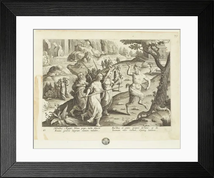 Framed Print : Venationes ferarum, avium, piscium (Hunts of wild animals, birds and fish). Plate 47, 1596. Creator: Hans Collaert the Younger Framed Print : Venationes ferarum, avium, piscium (Hunts of wild animals, birds and fish). Plate 47, 1596. Creator: Hans Collaert the Younger