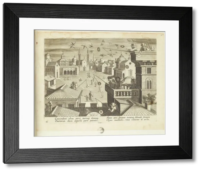 Framed Print : Venationes ferarum, avium, piscium (Hunts of wild animals, birds and fish). Plate 85, 1596. Creator: Hans Collaert the Younger Framed Print : Venationes ferarum, avium, piscium (Hunts of wild animals, birds and fish). Plate 85, 1596. Creator: Hans Collaert the Younger