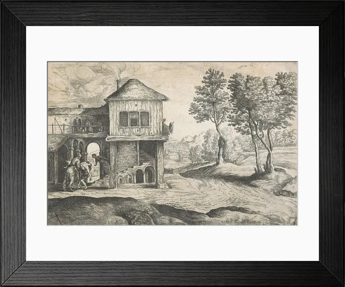 Framed Print : The good Samaritan, Mid 17th century. Creator: Lucas van Uden Framed Print : The good Samaritan, Mid 17th century. Creator: Lucas van Uden