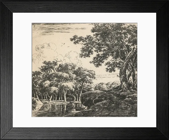 Framed Print : Eight landscapes. Plate 5. Three tall trees on a hill, 1640-51. Creator: Herman Naiwincx Framed Print : Eight landscapes. Plate 5. Three tall trees on a hill, 1640-51. Creator: Herman Naiwincx