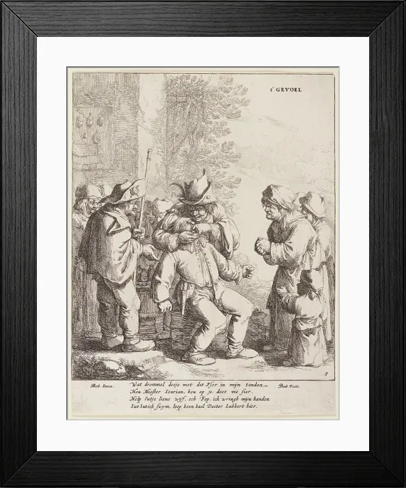 Framed Print : The five senses (touch), 1642-1650. Creator: Jan Dirksz Both Framed Print : The five senses (touch), 1642-1650. Creator: Jan Dirksz Both