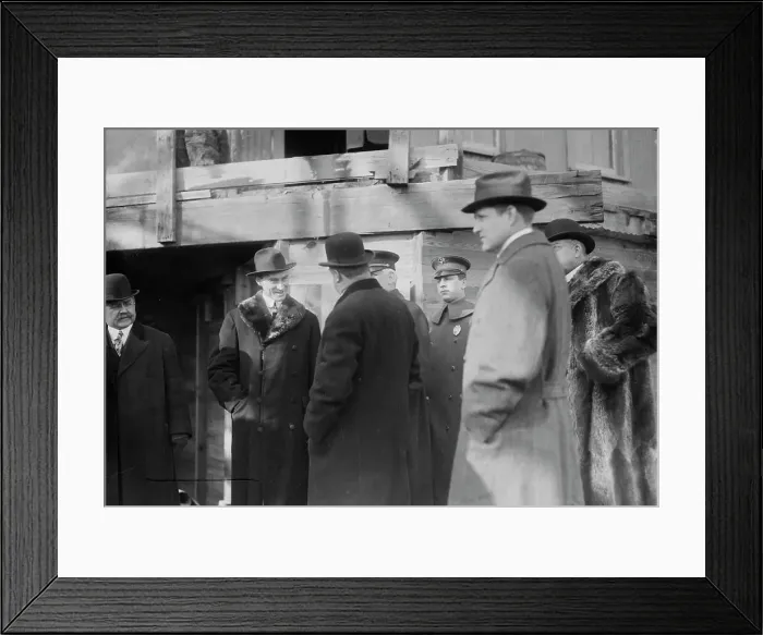 Framed Print : Mayor Mitchel at aqueduct completion 1 / 12 / 14, 1914. Creator: Bain News Service Framed Print : Mayor Mitchel at aqueduct completion 1 / 12 / 14, 1914. Creator: Bain News Service