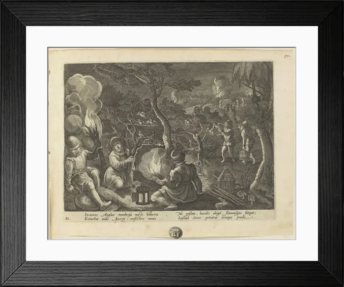 Framed Print : Venationes ferarum, avium, piscium (Hunts of wild animals, birds and fish). Plate 82, 1596. Creator: Hans Collaert the Younger Framed Print : Venationes ferarum, avium, piscium (Hunts of wild animals, birds and fish). Plate 82, 1596. Creator: Hans Collaert the Younger