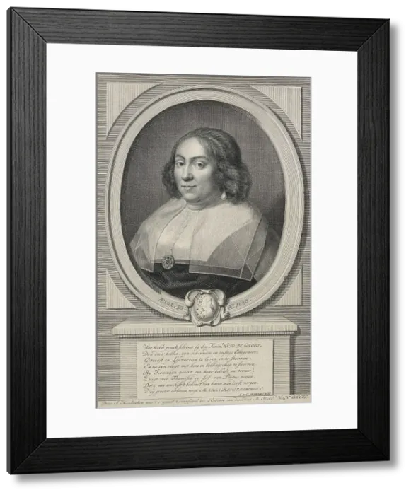 Framed Print : Maria Reigersbergen, wife of Hugo Grotius, Mid 18th century. Creator: Jacobus Houbraken Framed Print : Maria Reigersbergen, wife of Hugo Grotius, Mid 18th century. Creator: Jacobus Houbraken