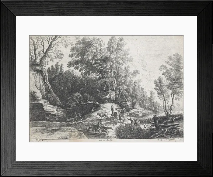 Framed Print : The watering place, c. 1629-40. Creator: Lucas van Uden Framed Print : The watering place, c. 1629-40. Creator: Lucas van Uden