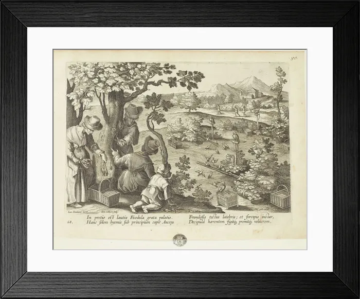 Framed Print : Venationes ferarum, avium, piscium (Hunts of wild animals, birds and fish). Plate 68, 1596. Creator: Hans Collaert the Younger Framed Print : Venationes ferarum, avium, piscium (Hunts of wild animals, birds and fish). Plate 68, 1596. Creator: Hans Collaert the Younger