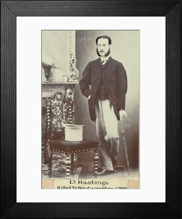 Framed Print : Lieutenant Hastings, killed Te Ngutuote Manu 7.9.1868, c.1900. Creator: William Francis Gordon Framed Print : Lieutenant Hastings, killed Te Ngutuote Manu 7.9.1868, c.1900. Creator: William Francis Gordon