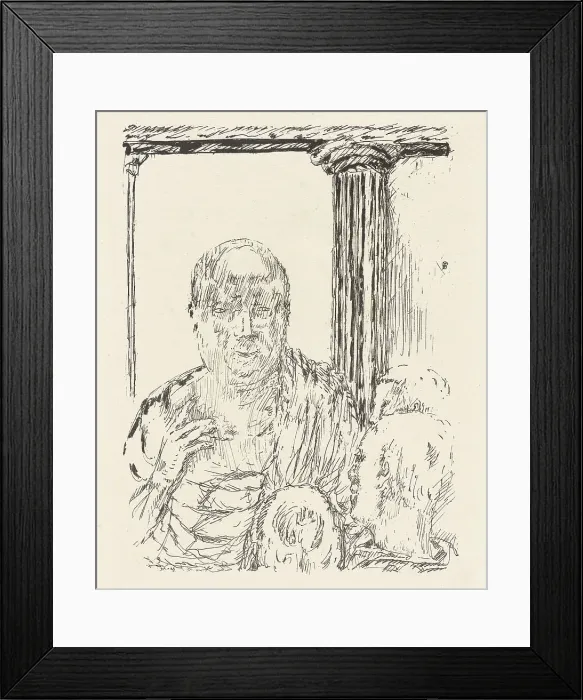 Framed Print : Man talking to others by a column. Creator: Pierre Bonnard Framed Print : Man talking to others by a column. Creator: Pierre Bonnard