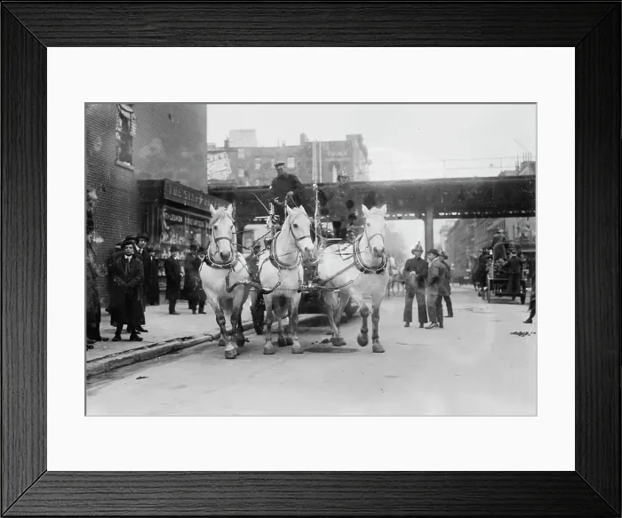 Framed Print : Hook and ladder #7, between c1910 and c1915. Creator: Bain News Service Framed Print : Hook and ladder #7, between c1910 and c1915. Creator: Bain News Service