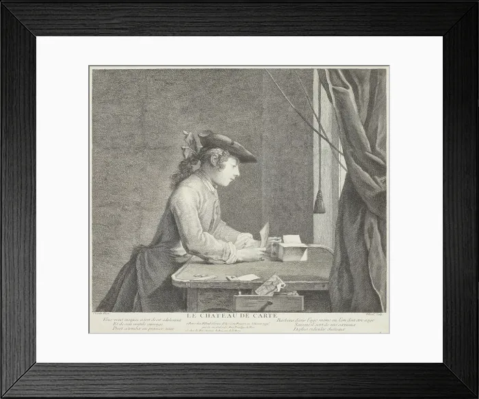 Framed Print : Le chateau de carte (The house of cards). Creator: Pierre Filloeul Framed Print : Le chateau de carte (The house of cards). Creator: Pierre Filloeul