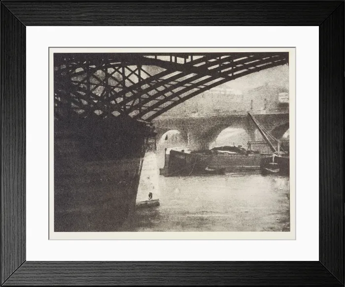 Framed Print : Le pont des arts. From the portfolio: Robert Demachy, c.1890-1914. Creator: Robert Demachy Framed Print : Le pont des arts. From the portfolio: Robert Demachy, c.1890-1914. Creator: Robert Demachy