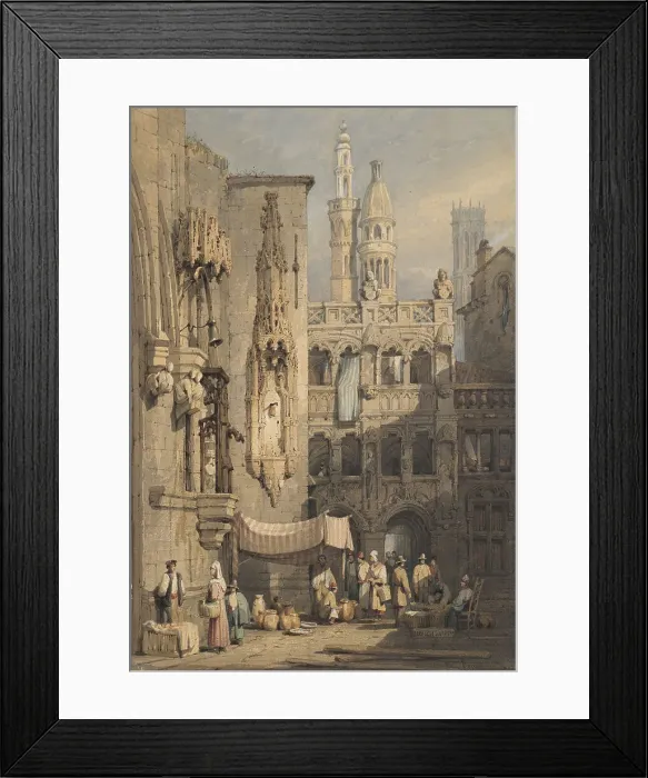 Framed Print : A street, Bruges, 1818-1852. Creator: Samuel Prout Framed Print : A street, Bruges, 1818-1852. Creator: Samuel Prout