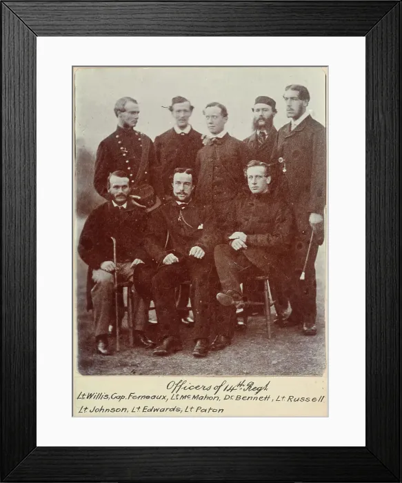 Framed Print : Officers of 14th Regt. - Willis, Ferneaux, McMahon, Dr Bennett, Russell, Johnson, Edwards... c.1900 Creator: William Francis Gordon Framed Print : Officers of 14th Regt. - Willis, Ferneaux, McMahon, Dr Bennett, Russell, Johnson, Edwards... c.1900 Creator: William Francis Gordon