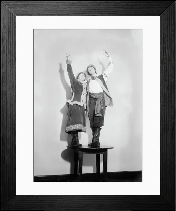 Framed Print : Miss J.C. Payne and Lillian Robertson Suffrage Dances, between c1910 and c1915. Creator: Bain News Service Framed Print : Miss J.C. Payne and Lillian Robertson Suffrage Dances, between c1910 and c1915. Creator: Bain News Service