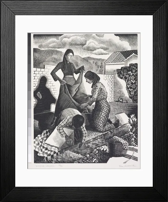 Framed Print : Wayside laundry, 1930s. Creator: Tom Chadwick Framed Print : Wayside laundry, 1930s. Creator: Tom Chadwick