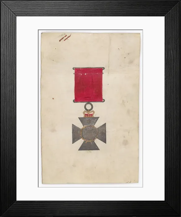 Framed Print : Coloured drawing of the New Zealand Cross, c.1871. Creator: Unknown Framed Print : Coloured drawing of the New Zealand Cross, c.1871. Creator: Unknown