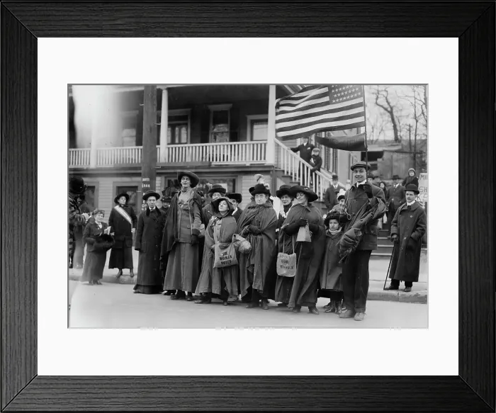 Framed Print : Suffrage hike to Albany, 1 / 1 / 14, 1914. Creator: Bain News Service Framed Print : Suffrage hike to Albany, 1 / 1 / 14, 1914. Creator: Bain News Service
