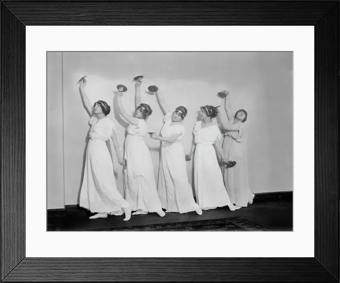 Framed Print : Suffragette Ball - Gr. Cymball Dance, between c1910 and c1915. Creator: Bain News Service Framed Print : Suffragette Ball - Gr. Cymball Dance, between c1910 and c1915. Creator: Bain News Service