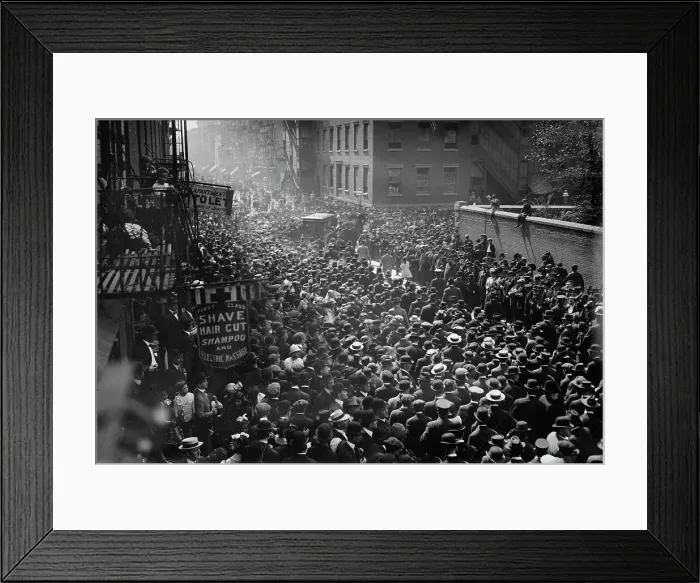 Framed Print : Sullivan funeral - Bowery, 1913. Creator: Bain News Service Framed Print : Sullivan funeral - Bowery, 1913. Creator: Bain News Service