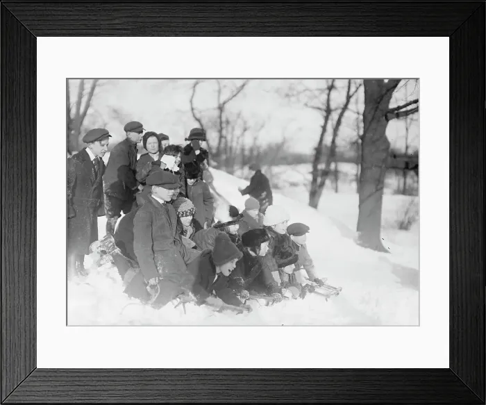 Framed Print : Coasting - Central Park, between c1910 and c1915. Creator: Bain News Service Framed Print : Coasting - Central Park, between c1910 and c1915. Creator: Bain News Service