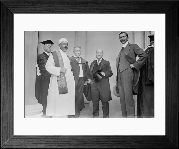 Framed Print : Columbia -- Mr. Dhalla, H.Y. Clews, Djelal Munif Bey and A.V.W. Jackson, 1914. Creator: Bain News Service Framed Print : Columbia -- Mr. Dhalla, H.Y. Clews, Djelal Munif Bey and A.V.W. Jackson, 1914. Creator: Bain News Service