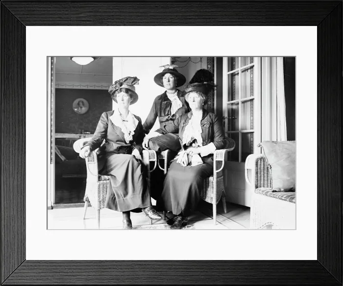Framed Print : Countess Grey and daughters on VATERLAND, 1914. Creator: Bain News Service Framed Print : Countess Grey and daughters on VATERLAND, 1914. Creator: Bain News Service
