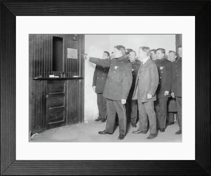 Framed Print : Alf. Plane -- teaching police to shoot, between c1910 and c1915. Creator: Bain News Service Framed Print : Alf. Plane -- teaching police to shoot, between c1910 and c1915. Creator: Bain News Service
