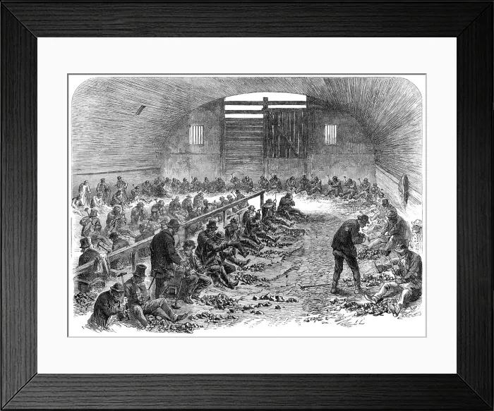 Framed Print : The Distress in East London: the labour-yard of the Bethnal Green Employment Association, 1868. Creator: Unknown Framed Print : The Distress in East London: the labour-yard of the Bethnal Green Employment Association, 1868. Creator: Unknown