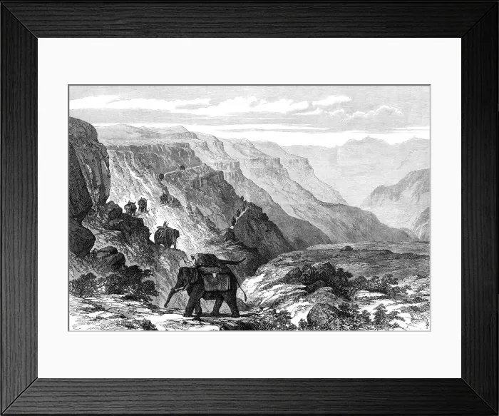 Framed Print : The British Expedition to Abyssinia: Major Murray's Armstrong guns crossing the Tacazze Valley, 1868 Creator: Unknown Framed Print : The British Expedition to Abyssinia: Major Murray's Armstrong guns crossing the Tacazze Valley, 1868 Creator: Unknown