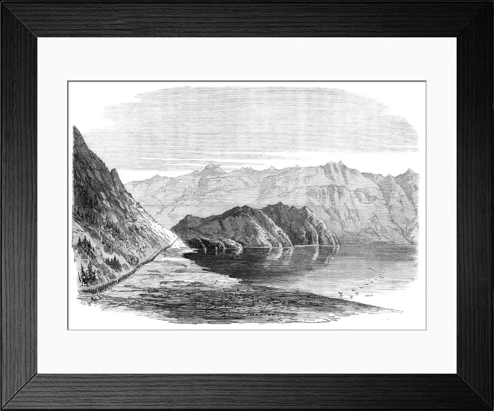 Framed Print : The British Expedition to Abyssinia: march of the army past Lake Ashangi, 1868. Creator: Unknown Framed Print : The British Expedition to Abyssinia: march of the army past Lake Ashangi, 1868. Creator: Unknown