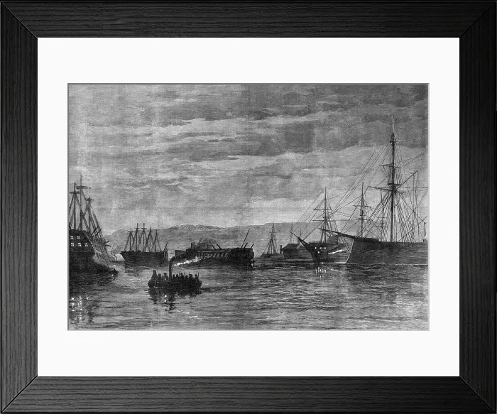 Framed Print : The Fenian Alarm: the night guard in Plymouth Harbour, 1868. Creator: Unknown Framed Print : The Fenian Alarm: the night guard in Plymouth Harbour, 1868. Creator: Unknown