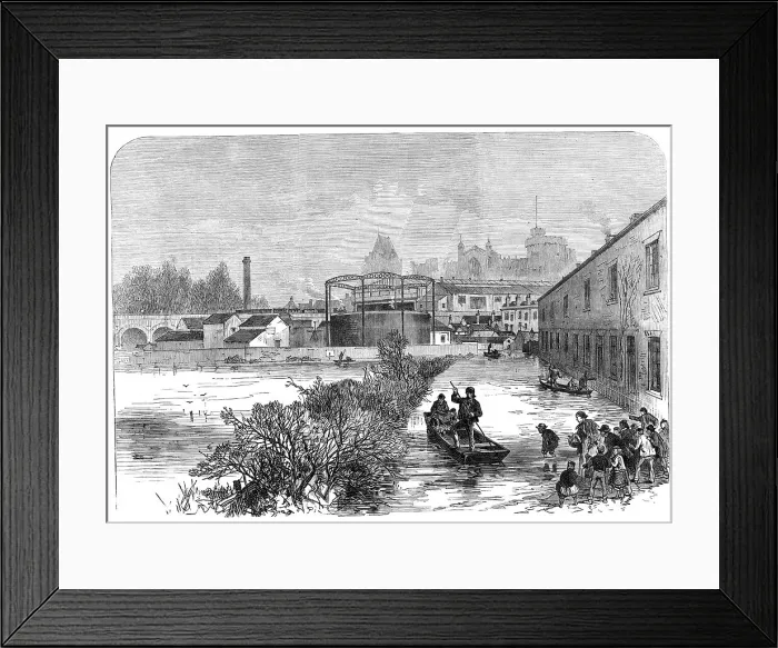 Framed Print : The Floods at Windsor, 1869. Creator: Unknown Framed Print : The Floods at Windsor, 1869. Creator: Unknown
