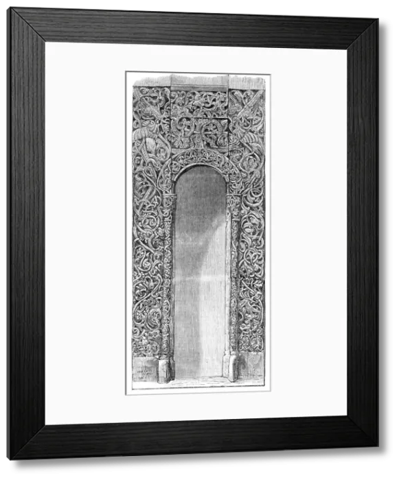 Framed Print : The Loan Collection, South Kensington Museum: doorway carved in pine-wood, (Russian), 1868. Creator: Unknown Framed Print : The Loan Collection, South Kensington Museum: doorway carved in pine-wood, (Russian), 1868. Creator: Unknown