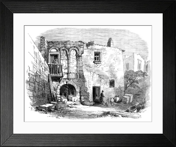 Framed Print : The new overland route to India: the house of Virgil, Brindisi, 1869. Creator: Unknown Framed Print : The new overland route to India: the house of Virgil, Brindisi, 1869. Creator: Unknown