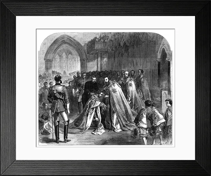 Framed Print : The Grand Master investing the Prince of Wales with the Order of St. Patrick...Dublin, 1868. Creator: Unknown Framed Print : The Grand Master investing the Prince of Wales with the Order of St. Patrick...Dublin, 1868. Creator: Unknown
