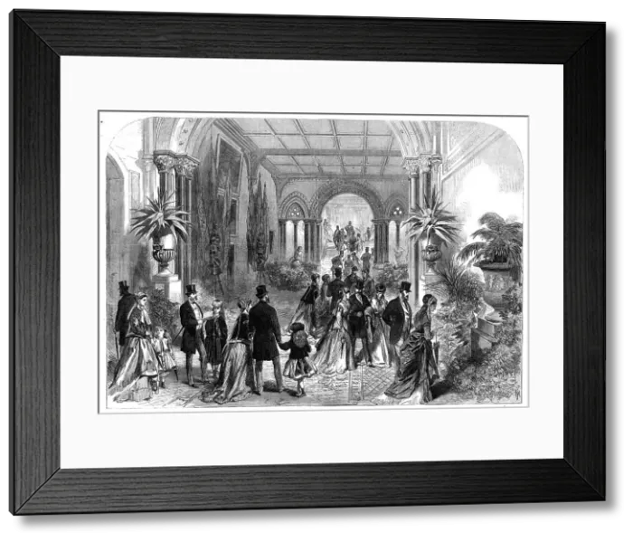 Framed Print : The Grand Staircase at the Leeds Exhibition of Arts, 1868. Creator: Unknown Framed Print : The Grand Staircase at the Leeds Exhibition of Arts, 1868. Creator: Unknown