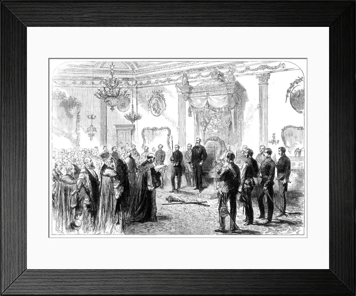 Framed Print : The Lord Lieutenant holding a State Reception at Dublin Castle, 1869. Creator: Unknown Framed Print : The Lord Lieutenant holding a State Reception at Dublin Castle, 1869. Creator: Unknown
