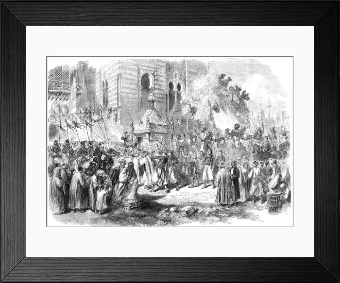 Framed Print : The Prince and Princess of Wales in Egypt: procession of the Holy Carpet at Cairo, 1869. Creator: Unknown Framed Print : The Prince and Princess of Wales in Egypt: procession of the Holy Carpet at Cairo, 1869. Creator: Unknown