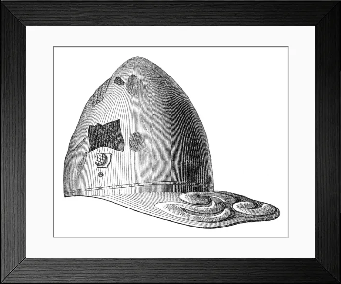Framed Print : The Meyrick Collection at South Kensington: bronze helmet, Ancient British, 1869. Creator: Unknown Framed Print : The Meyrick Collection at South Kensington: bronze helmet, Ancient British, 1869. Creator: Unknown
