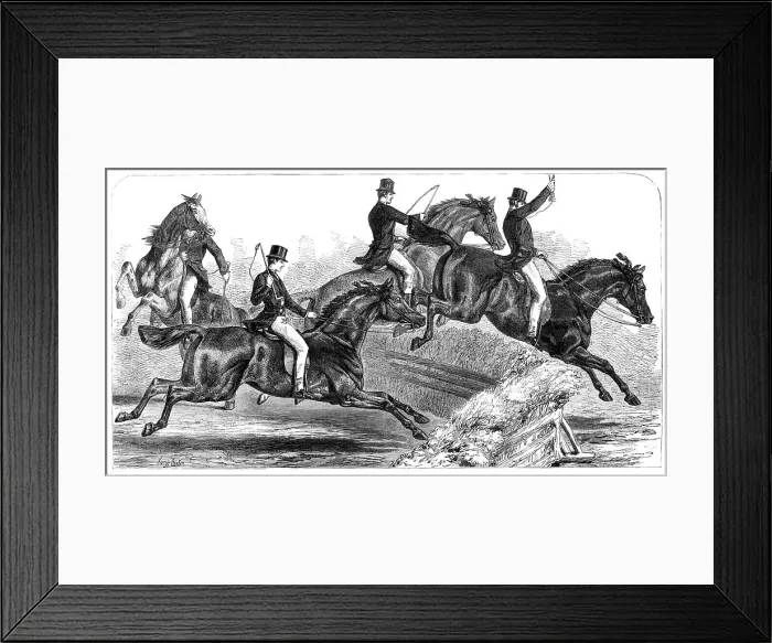 Framed Print : The Horse-Show at the Agricultural Hall Islington: trying the hunters, 1868. Creator: Unknown Framed Print : The Horse-Show at the Agricultural Hall Islington: trying the hunters, 1868. Creator: Unknown